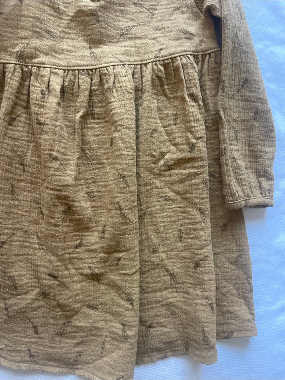 CITY MOUSE Girls Size 4 Long-Sleeve Ruffle Dress in Mustard - Kids - Picture 12 of 12